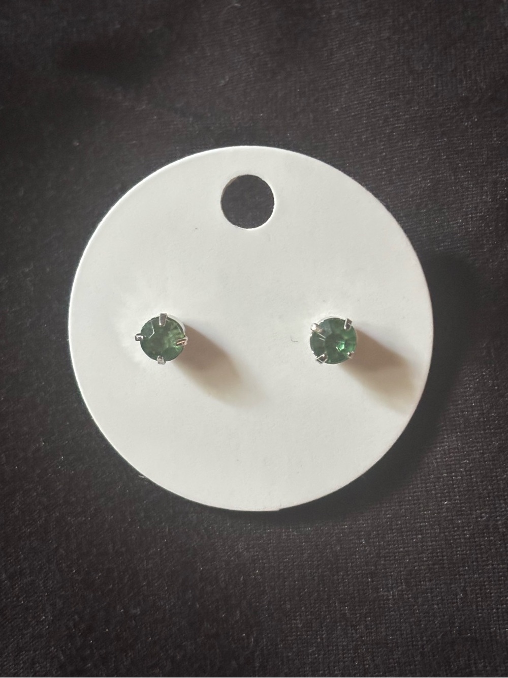 green glass stud earrings